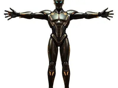 Futuristic Cybernetic Armor model pack Low-poly 3D model