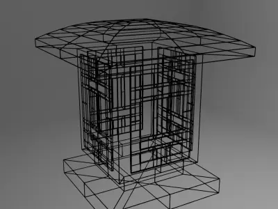 concrete lantern Low-poly 3D model