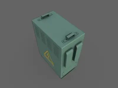 PBR Electric Box Green V3 Low-poly 3D model