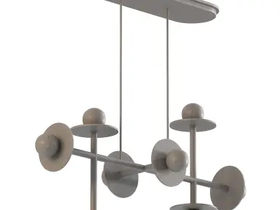 Nodes 8 Light Linear Chandelier 3D model