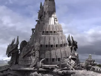 Dragon Temple SpaceShip 3D model