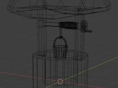 Medieval Well Low-poly 3D model