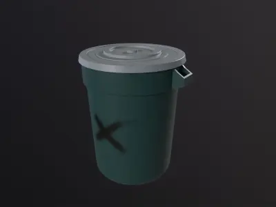 Trash Can 3D Model Low-poly 3D model