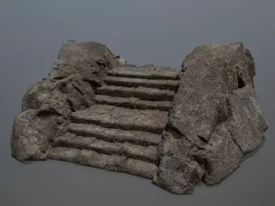 Rock  Gate Low-poly 3D model 5