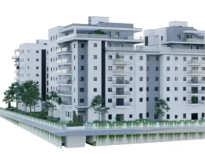 Residence Building 2 Low-poly 3D model