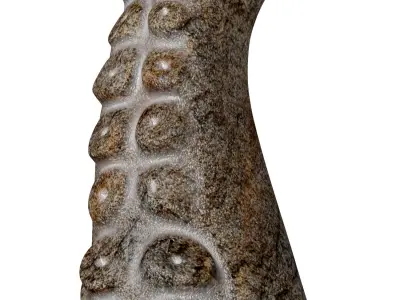 Stone candlestick in the Loft style form of an octopus tentacle 3D model