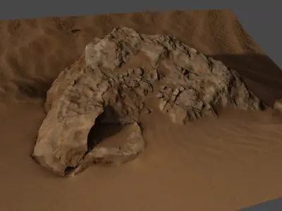 Rock09 rock in desert 3D model