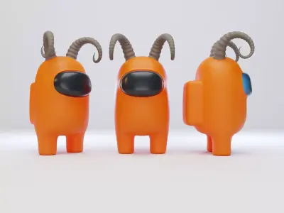 Among Us Ram Horns Character 3D model