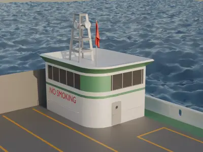 Midsize Car Ferry Low-Poly Free low-poly 3D model