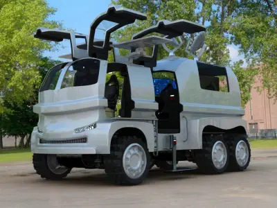 Futuristic Mobile Space Observatory  Vehicle 3D model