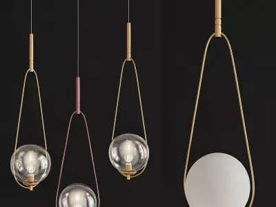 Pendant Lamp Loop Brass 3d model Low-poly 3D model