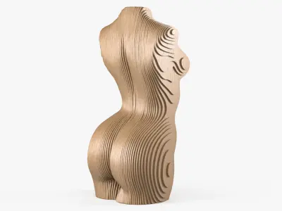 Parametric Sculpture Woman Body Light Wood 3D model