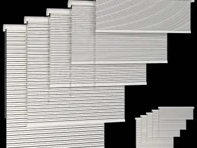 Roman Pleated Blinds Low-poly 3D model