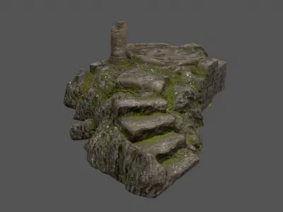 old temple Low-poly 3D model