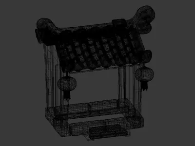 Cartoon architecture  Cartoon Courtyard 3D model