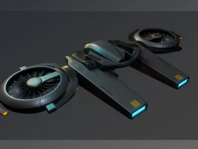 Falcon Drone game-ready with 6 camouflages Low-poly 3D model