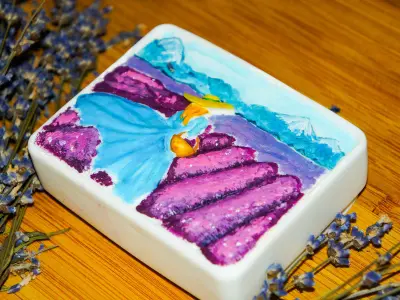 A girl on a lavender field SOAP master  3D print model