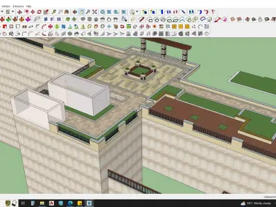 3d model of roof top landscape 3D model