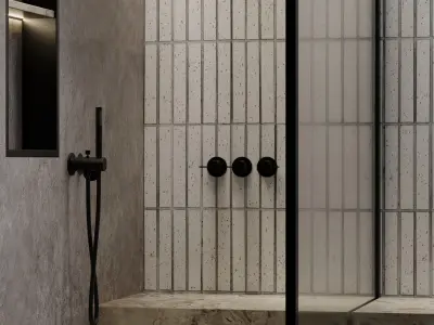 Corner Shower Cabins 17 Low-poly 3D model