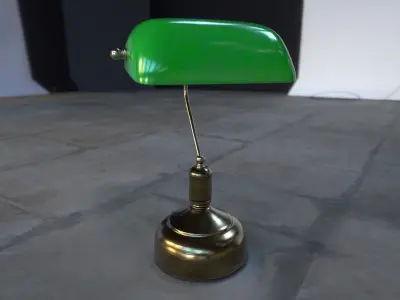 Bankers Desk Lamp Low-poly 3D model