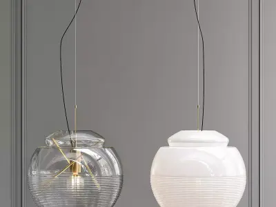 VITRUVIO virtuo chandelier in gold and glass 3D model