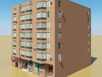 Photorealistic Low Poly Building 3D model