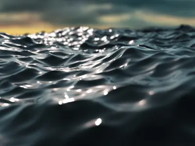 No plugin animated 3d ocean 3D model