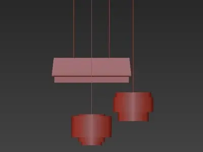 TIERED three pendant lights hanging from ceiling 3D model
