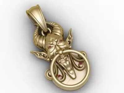  Devil Door Knocker Pendant 3D Printable Model 3D print model