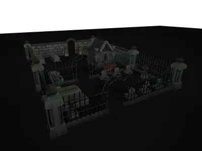 OLD CEMETERY ASSET PACK DARK VERSION Low-poly 3D model