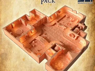 City CanalWorks 28 mm Tabletop Terrain Openlock 3D print model