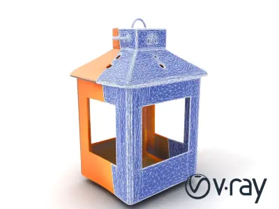 Vintage Cardboard Box Lantern model pack Low-poly 3D model