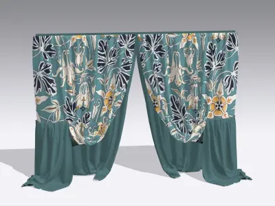 Curtain Low-poly 3D model