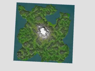 75km Playable Mountain Map Low-poly 3D model