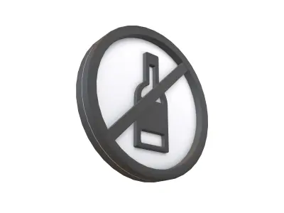 Prohibited Alcohol Symbol V1 005 Low-poly 3D model