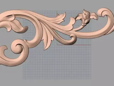 Door flower 3D relief STL Model for CNC woodworking carving E299 3D model