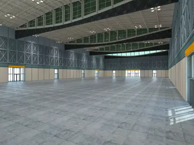 Exhibition Hall 30 interior and exterior 3D model