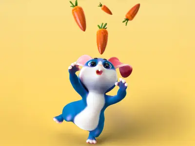 Warrior Rodents Pack - Hamster Squirrel Rabbit Mouse Rat  - 58 Low-poly 3D model