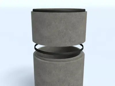 Concrete Manhole Chamber Rings and Soakways Low-poly 3D model