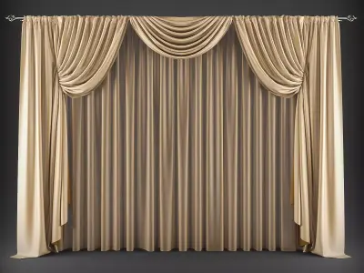 Curtain 3D model 319 Low-poly 3D model