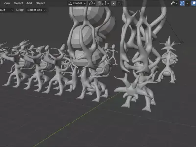 Some Aliens Bio Trees Animals Low-poly 3D model
