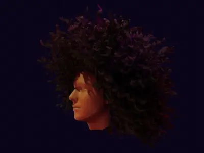 Realistic Hair afro 3D model