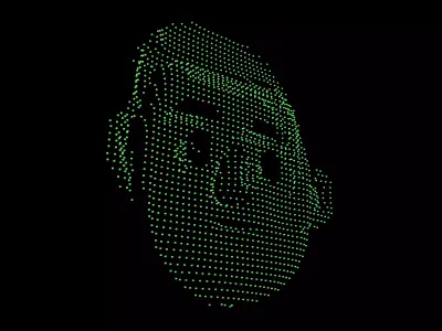 Man Face Holographic Image v1 002 Low-poly 3D model