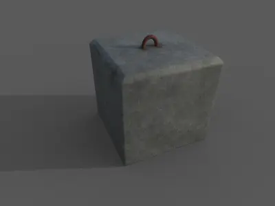 Concrete Barrier Type 9 Low-poly 3D model
