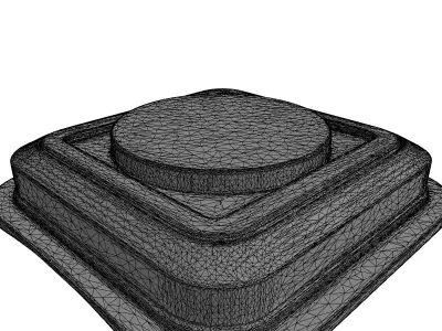 Modern SciFi Control Button Low-poly 3D model