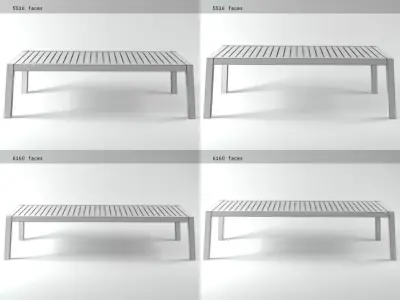 Anne four different wooden tables 3D model