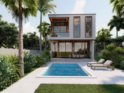 Minimal Modern villa Sketchup Lumion11  3D model