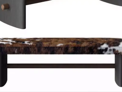 Vintage Retro Stools Bauhaus Art Bench  Cow Transformation 3D model