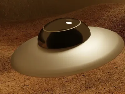 Mars Scene and UFO Low-poly 3D model