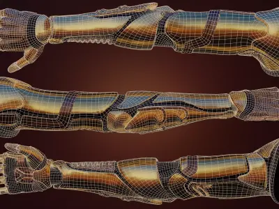 Humanoid Robot Arm 3D - Extended License Low-poly 3D model